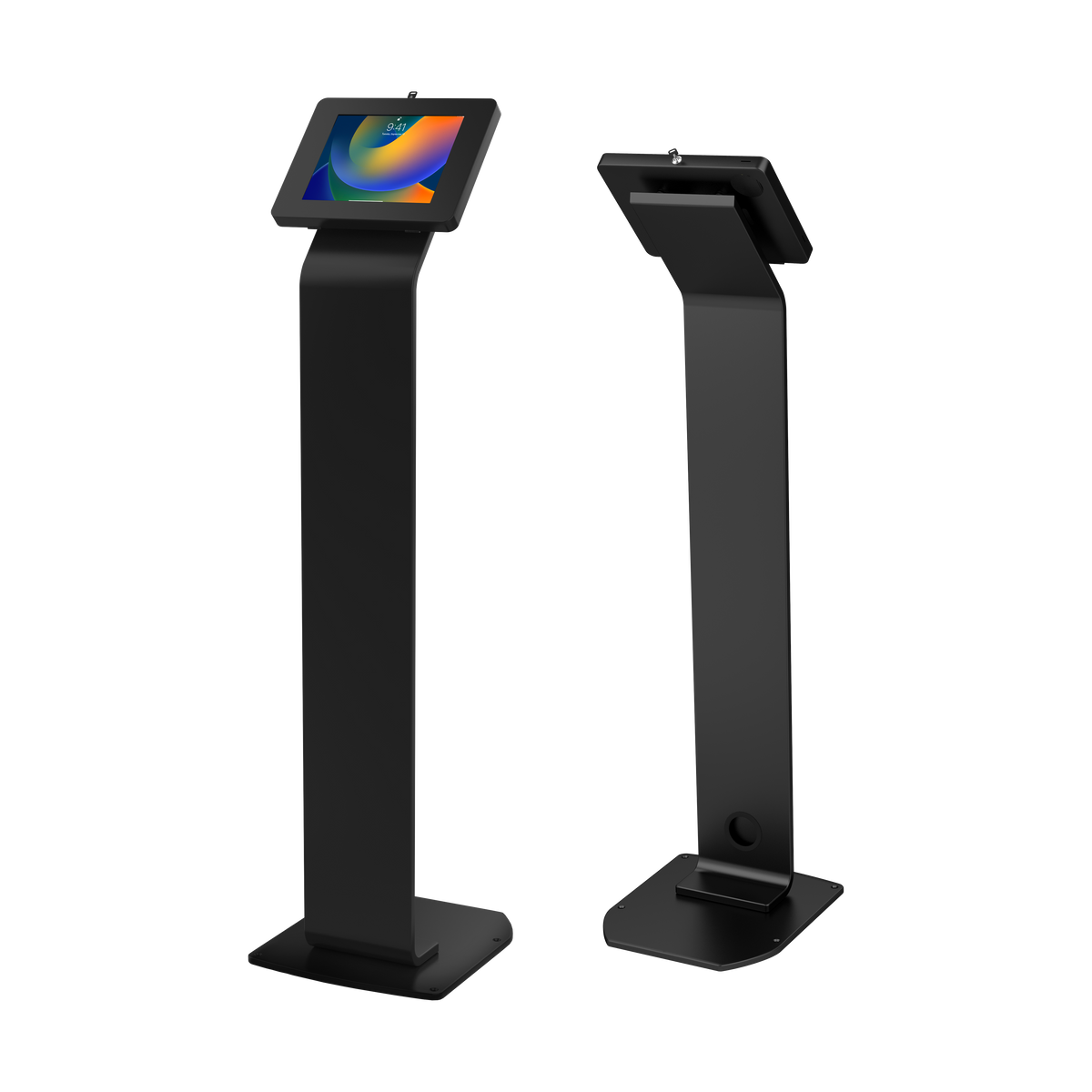 Premium Locking Freestanding Kiosk - Black
