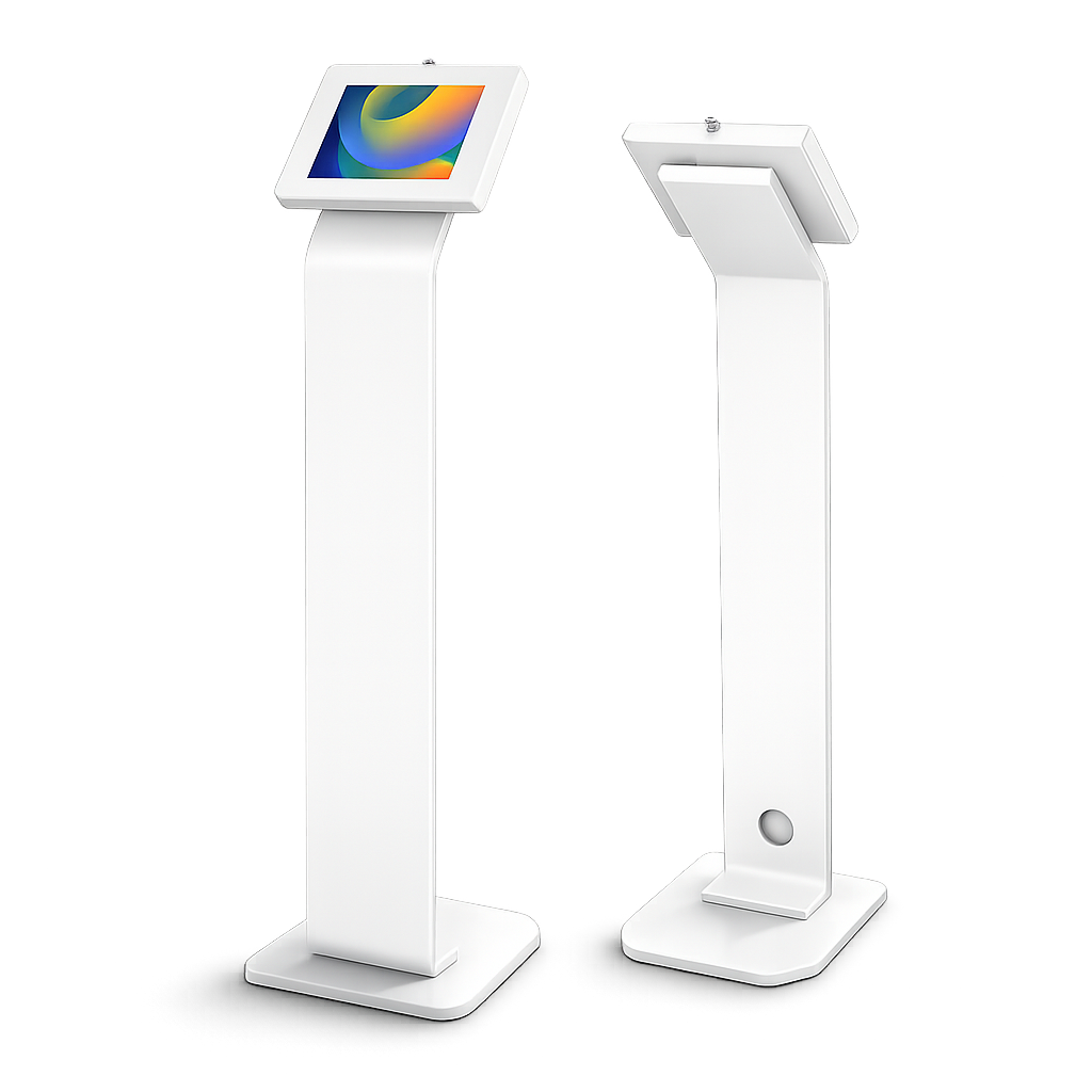 Premium Locking Freestanding Kiosk - White